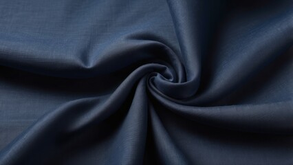 Fototapeta premium Textured fabric background with soft linen weave in dark navy