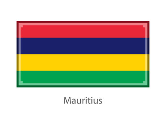 Vector illustration of the Mauritius flag in pixel art or mosaic style on white background. Collection of flags of the countries of the world. 