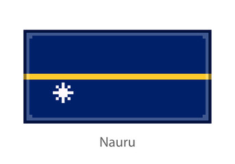 Vector illustration of the Nauru flag in pixel art or mosaic style on white background. Collection of flags of the countries of the world. 