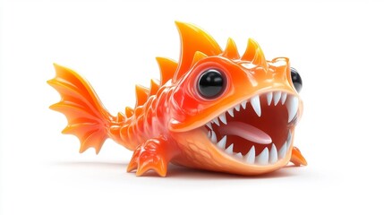 Fototapeta premium Jabberwocky: Nonsense Monster in White Background. Generative AI