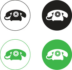 Set of Telephone icon, logo sign, telephone Web design flat icon vector illustration isolate on white background