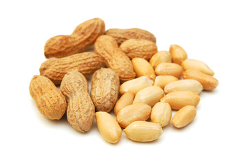 Stack Peanuts on white ground
