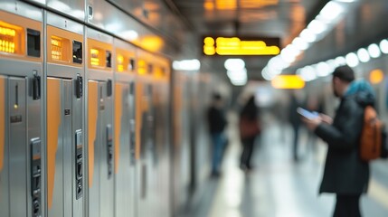 Urban Transit: A Blurred Moment on the Platform