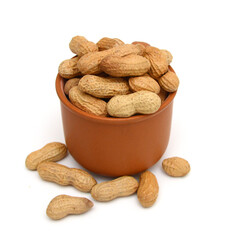 Stack Peanuts on white ground
