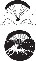 Silhouette of a Parachute and Paraglider