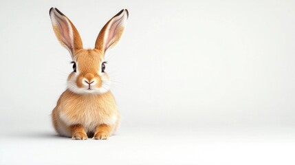 Fototapeta premium Cute Jackalope Rabbit Antelope Hybrid on White Background. Generative AI