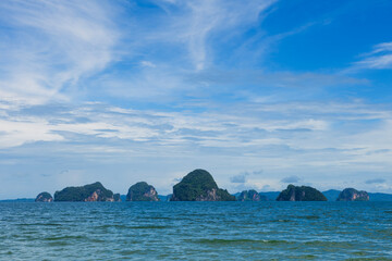 Mountains surrounding Tubkaek Beach, Krabi, Thailand 