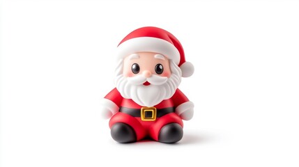 Christmas Cheer: Santa Figurine on a White Background. Generative AI