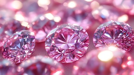 Sparkling Pink Diamonds Glimmering Brilliantly