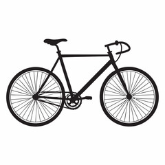 Simple Bicycle Silhouette Vector Design