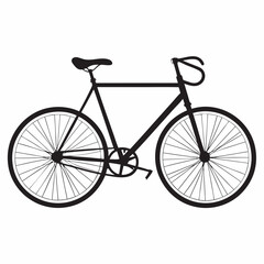 Simple Bicycle Silhouette Vector Design
