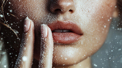 Obraz premium Woman with scrub on face.