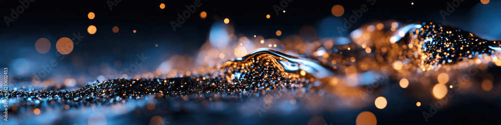 Poster abstract image of illuminated granular substance