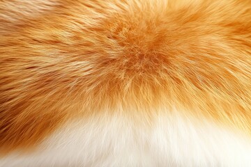 top-down view of luxurious patch of red fur with warm orange hues and soft shadows