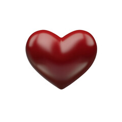 Fototapeta premium 3D Red Heart isolated on transparent PNG.