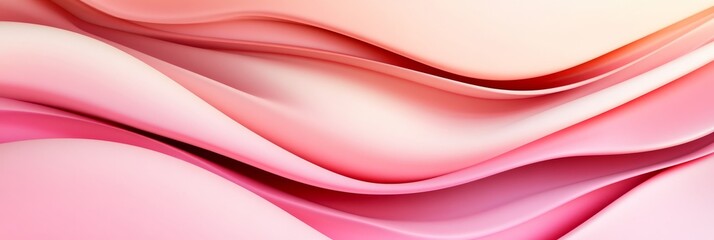 Obraz premium Abstract Pink Wave Design - Soft, flowing abstract background with shades of pink and peach, creating a gentle wave pattern. Ideal for beauty, fashion, or wellness branding.