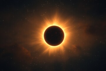 Fototapeta premium A breathtaking view of a solar eclipse, where the moon partially obscures the sun from Earth's perspective.