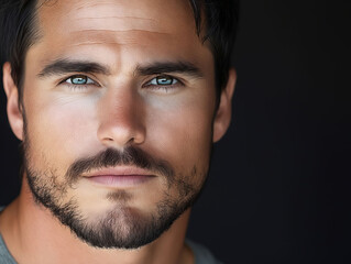 Obraz premium A close up of a man with a beard and blue eyes