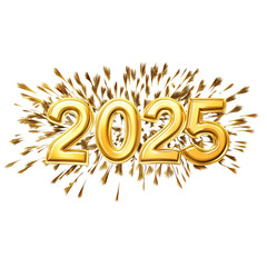 "2025" isolated on transparent PNG.