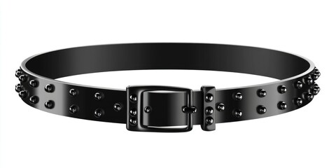 This is a stylish black leather bracelet with studded metal detailing. It features multiple small jewels embedded into the design, adding an edgy and trendy look.