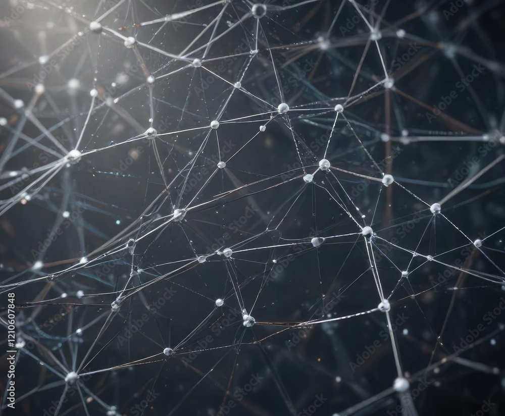 Poster abstract geometric network design with connecting dots and lines, web, communication, connection