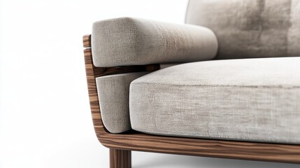 A close-up shot of a wooden couch frame