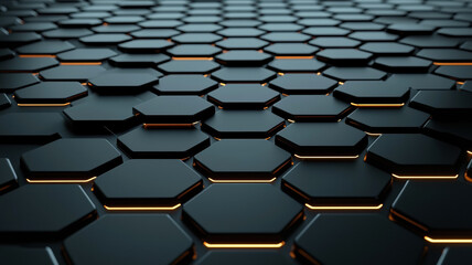 Obraz premium Hexagonal grid with glowing edges creating futuristic pattern