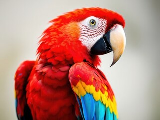 Fototapeta premium Vibrant Scarlet Macaw Parrot Close-Up