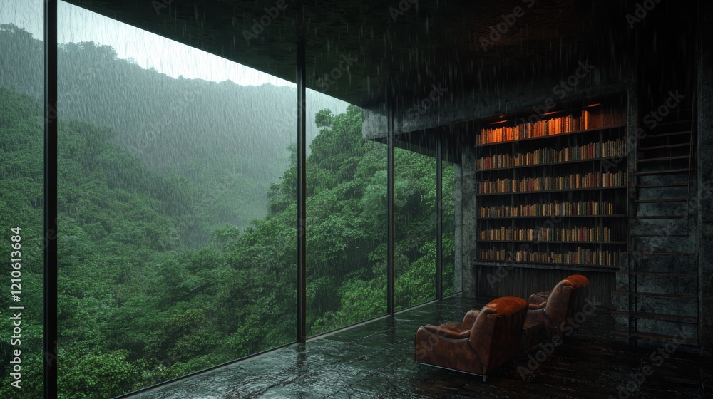 Poster sunlight filters through the windows of a cozy library, creating inviting study corners