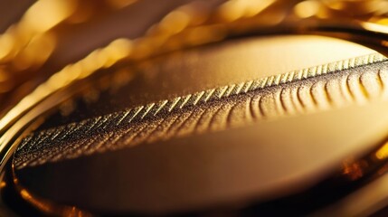 A close-up shot of a gold watch featuring a feather accessory