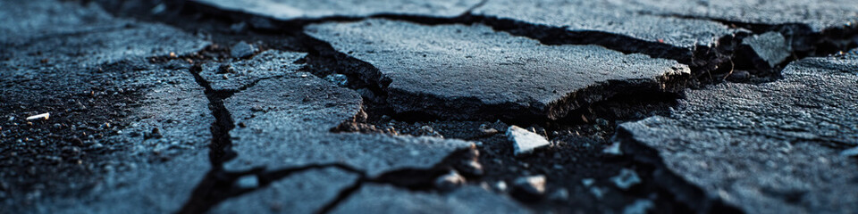 Cracked Asphalt Pavement Surface Detail