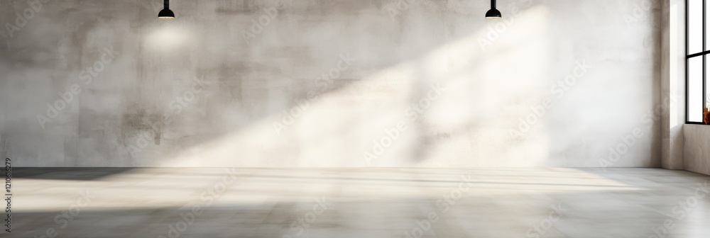 Poster creative space showcasing natural light in an open and minimalistic environment. generative ai