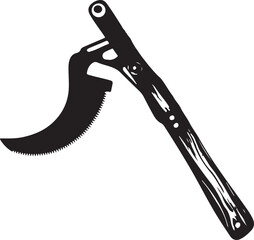 Pruning Saw Rustic Tool for Gardening, Silhouette vector art illustration