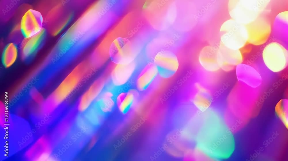 Poster colorful prism light reflections create vibrant abstract patterns in motion
