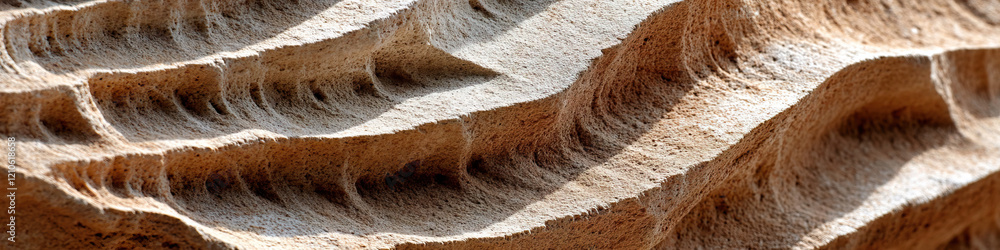 Poster carved sandstone with undulating horizontal patterns