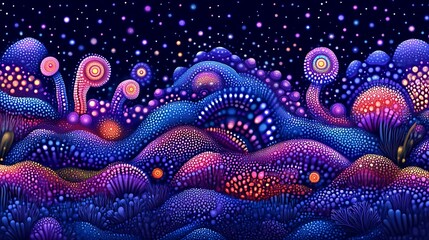 Obraz premium Vibrant Bioluminescent Underwater Fantasy Landscape