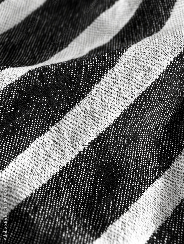 Poster close-up of striped fabric with a zigzag pattern