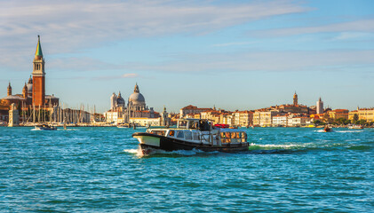Obraz premium Venice. View of the Grand Canal and Basilica Santa Maria della Salute. Boat ride