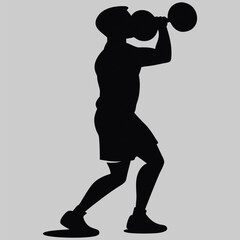 a man lifting weights silhouette vector design art and illustration