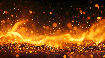 Vibrant Gold Fire Burning in Fireplace, Creating a Captivating Background.illustration