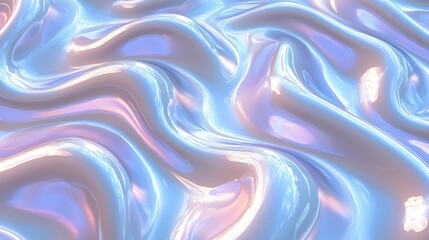 Obraz premium Iridescent liquid swirls, pastel background, abstract texture, design element