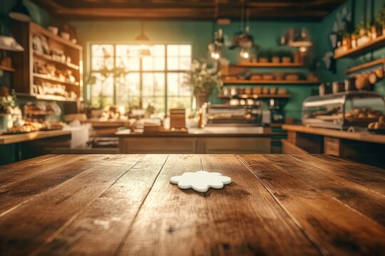 Morning light spills into a quaint bakery highlighting a beautifully crafted sugar cookie on a rustic wooden table