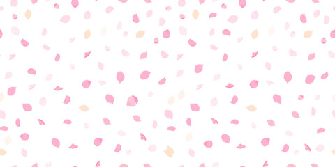 Seamless background rose petals pink. Hand drawing. Not AI, Vector illustration