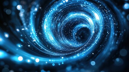 Obraz premium blue glow light with endless tunnel perspective