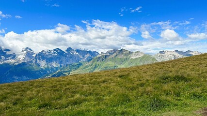 Scenic Mountain View on a nice summer day in Switzerland