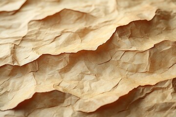 Fototapeta premium A detailed shot of a piece of brown paper with textured fibers and creases