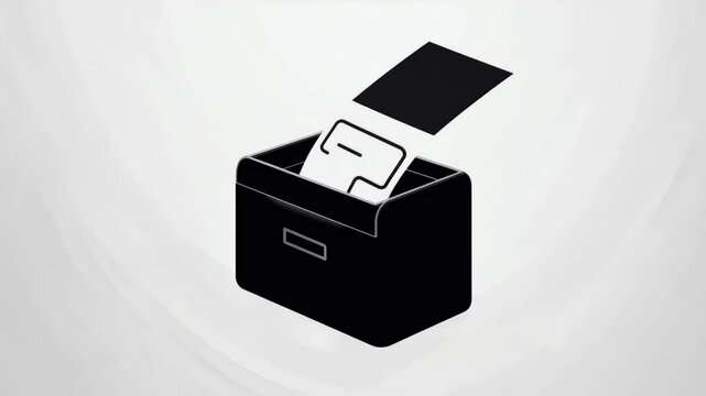 seamless video looping high resolution animation of a black ballot box icon representing voting rights democracy viedo background 