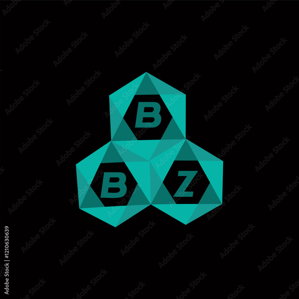 Fototapete bbz creative minimalist letter logo. bbz unique vector initials alphabet letter logo design