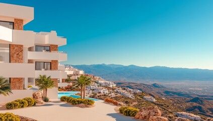 Luxury villa surrounded by palm trees with a remarkable architectural style