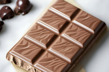 Fototapeta premium A packaged chocolate bar mockup, perfect for snack or dessert product branding.